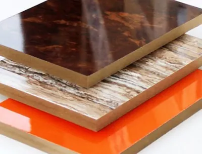 Stacked high-gloss and woodgrain laminated panels — photo 14 of 15