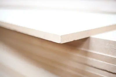 Close-up of plain MDF board edges