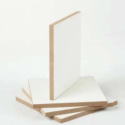 White melamine-faced MDF panels standing upright — photo 7 of 15